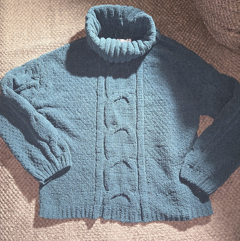 Cozy Teal Turtleneck Sweater